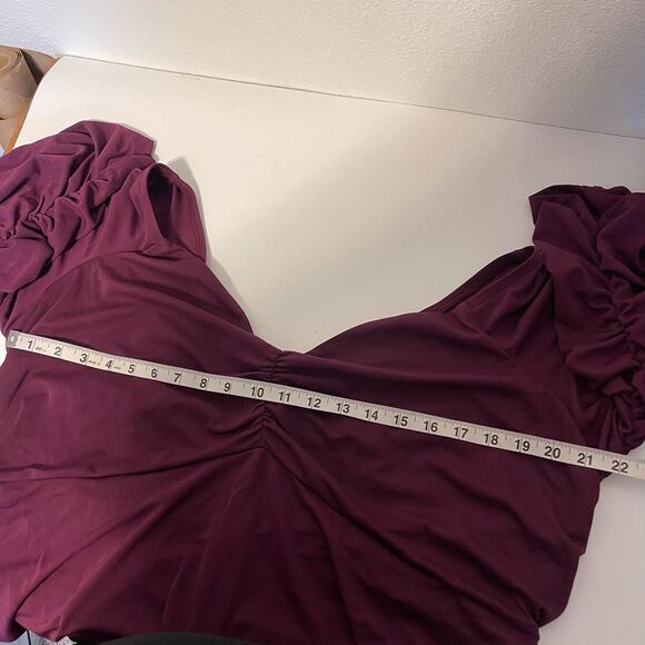 Torrid Burgundy Purple Off Shoulder Jersey Dress Size 4 NWT - Picture 9 of 9